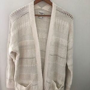 Abercrombie and Fitch cream cardigan sweater